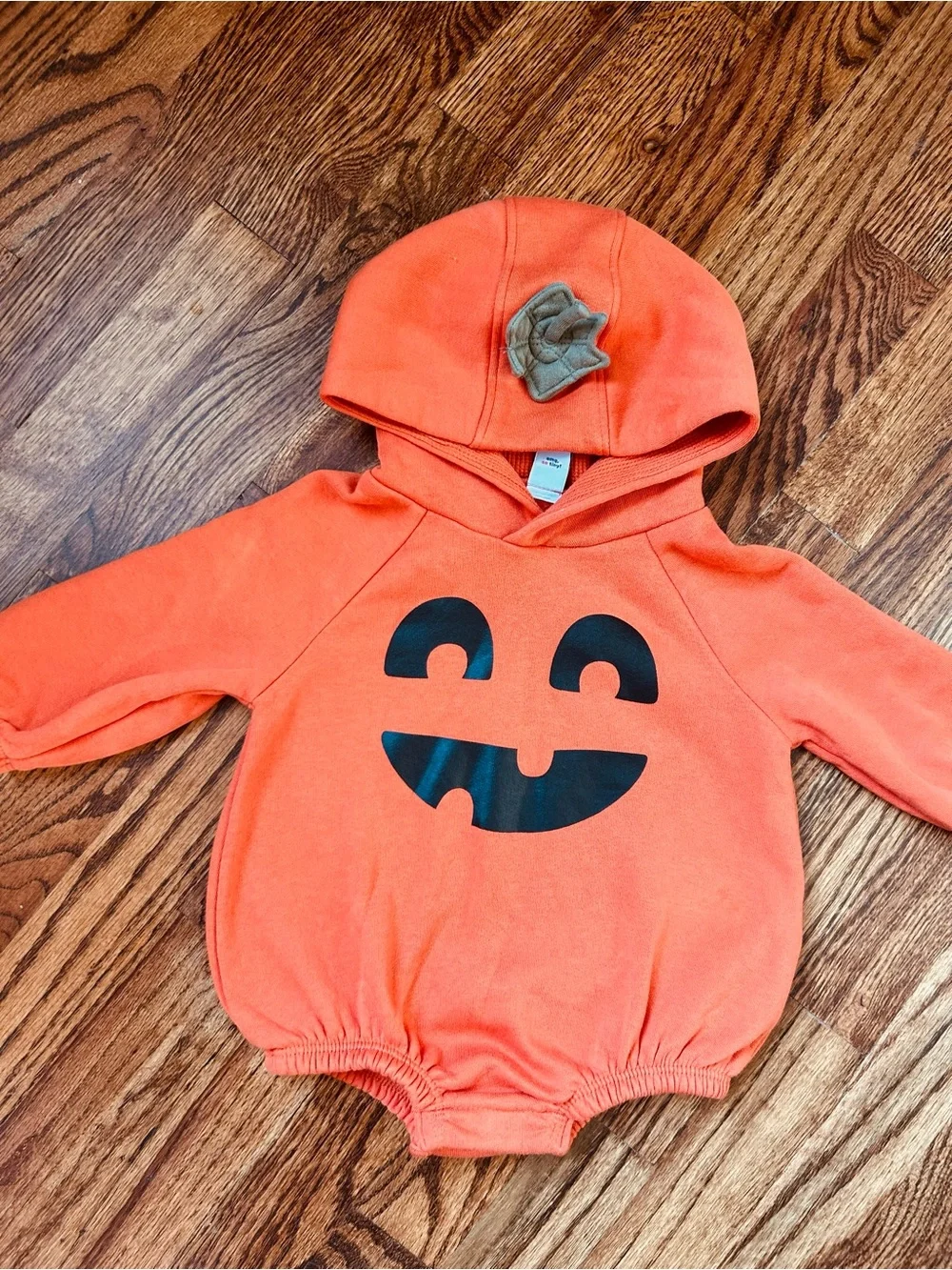 Old Navy Pumpkin Hoodie Bubble Romper 6-12M Halloween